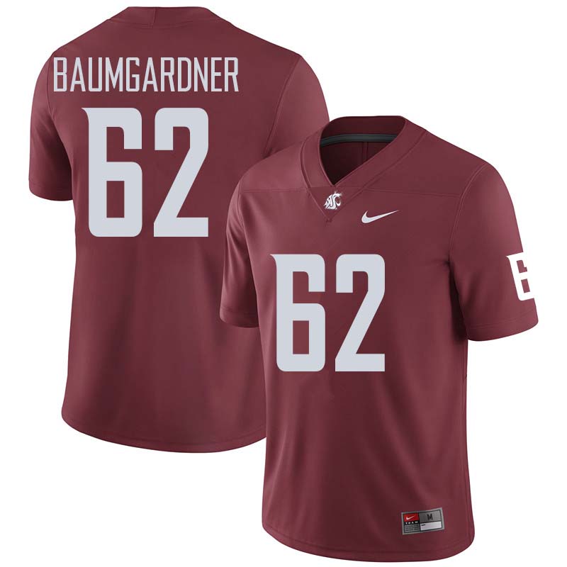 Men #62 Jon Baumgardner Washington State Cougars College Football Jerseys Sale-Crimson